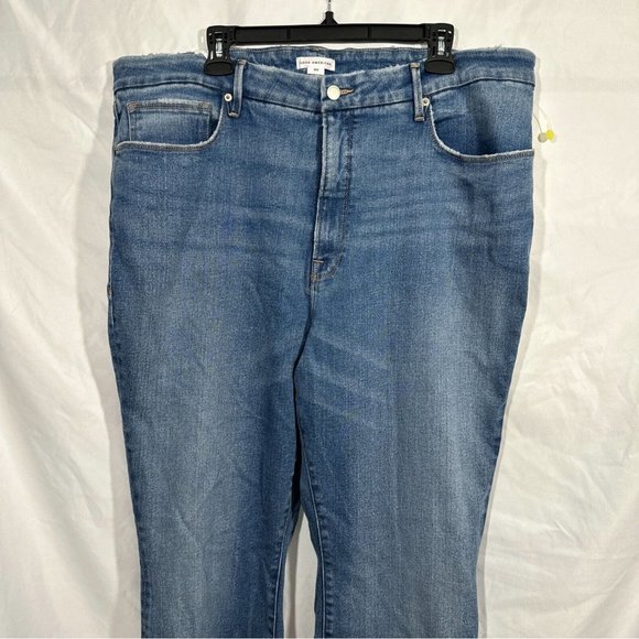 NEW Good American [ 20‎ ] High Rise Good Classic Bootcut Raw Hem Jeans - Picture 3 of 16